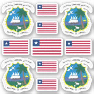 Pegatina Símbolos nacionales de Liberia/Escudo de armas y b