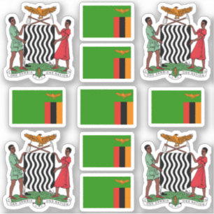 Pegatina Símbolos nacionales de Zambia/Escudo de armas y ba