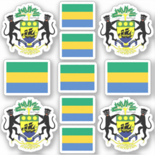 Pegatina Símbolos nacionales gaboneses / Escudo de armas y