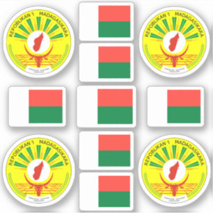 Pegatina Símbolos nacionales malgaches / Escudo de armas y