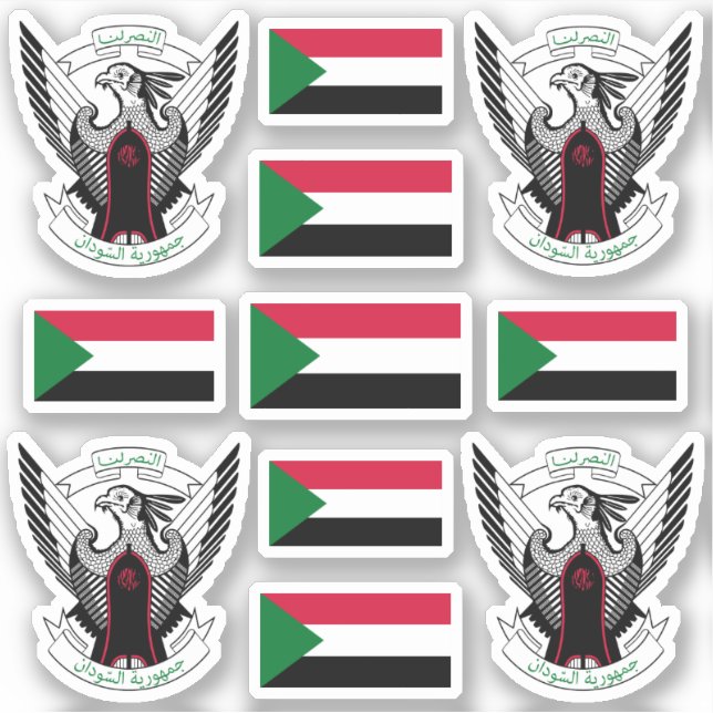 Pegatina Símbolos nacionales sudaneses /Escudo de armas y b (Anverso)