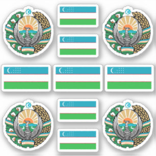 Pegatina símbolos nacionales uzbekos / escudo de armas y es