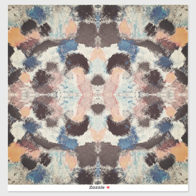 Pegatina Simetría de Pastel vibrante - Arte textual abstrac (Hoja)