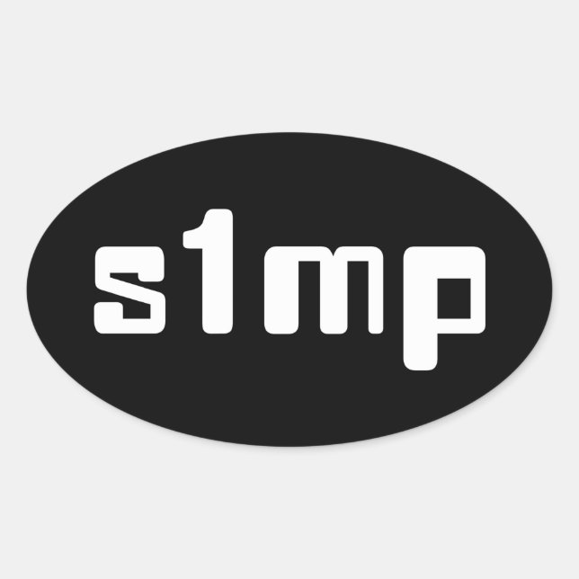 Pegatina Simp Oval Número Uno (Anverso)