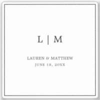 Simple Boda Elegante en Monograma Blanco y Negro