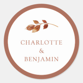 Pegatina simple de Boda de otoño