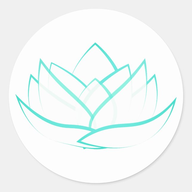 Pegatina simple de flor verde Lotus (Anverso)