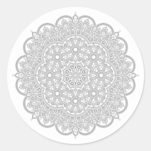 Pegatina simple de Mandala (Anverso)