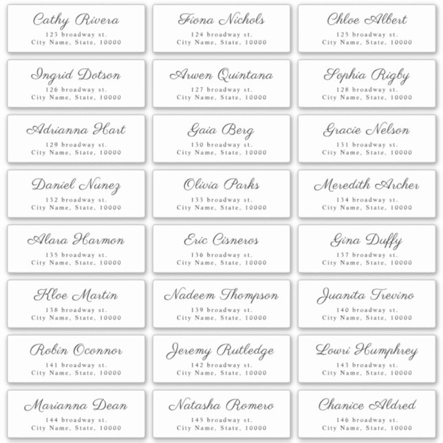 Pegatina Simple Elegant Classy Script Guest Address Labels (Anverso)