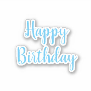 Pegatina Simple fresco de moda blanco azul del feliz