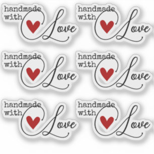 Pegatina Simple hecho a mano con amor Corazón simple estilo