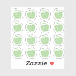 Pegatina Simple Manzana verde y blanca de nuestros ojos