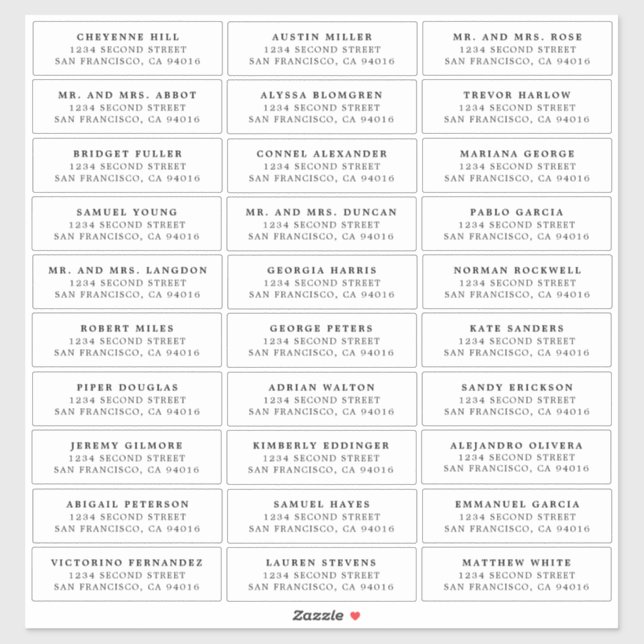 Pegatina Simple matrimonio elegante en blanco y negro (Hoja)