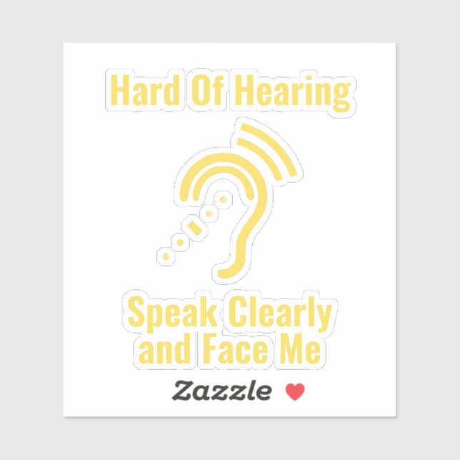 Pegatina Simple Sordo o con Pérdida de Audición (Hoja)