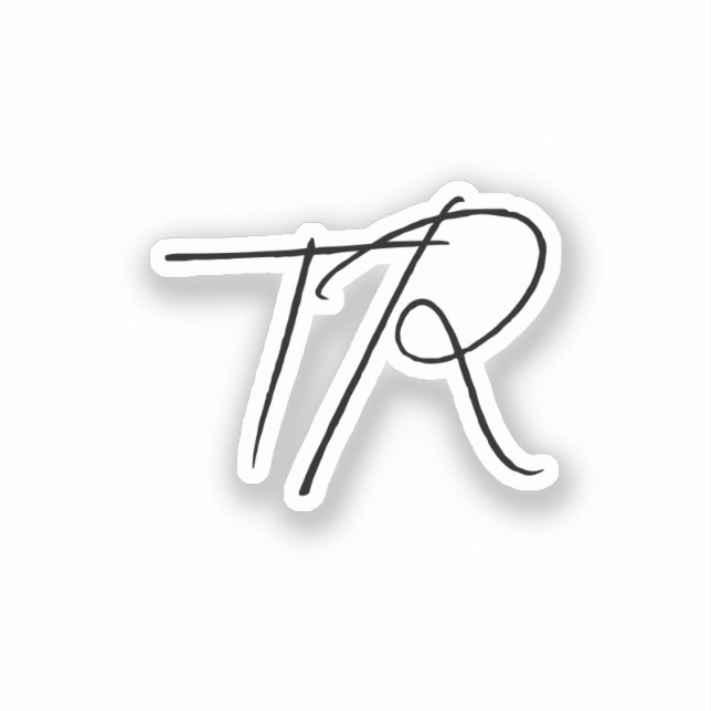 Pegatina Simple typographic custom initials minimalist (Anverso)