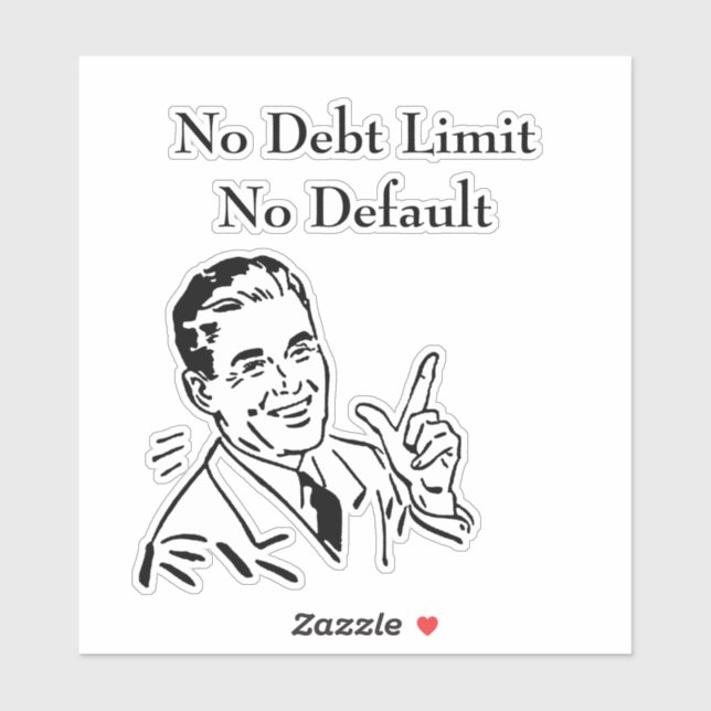 Pegatina Sin límite de deuda, sin impago (Hoja)