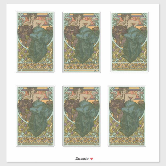 Pegatina Sin título de Alphonse Mucha (1902) (Hoja)