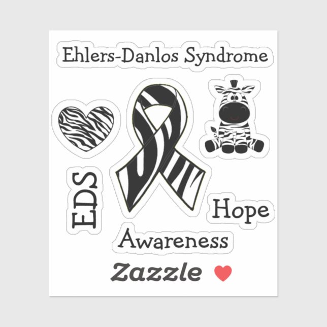 Pegatina Síndrome de Ehlers-Danlos EDS Conciencia Esperanza (Hoja)