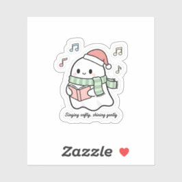 Pegatina Singing Softly Shining Gently Sticker | Cute Ghost