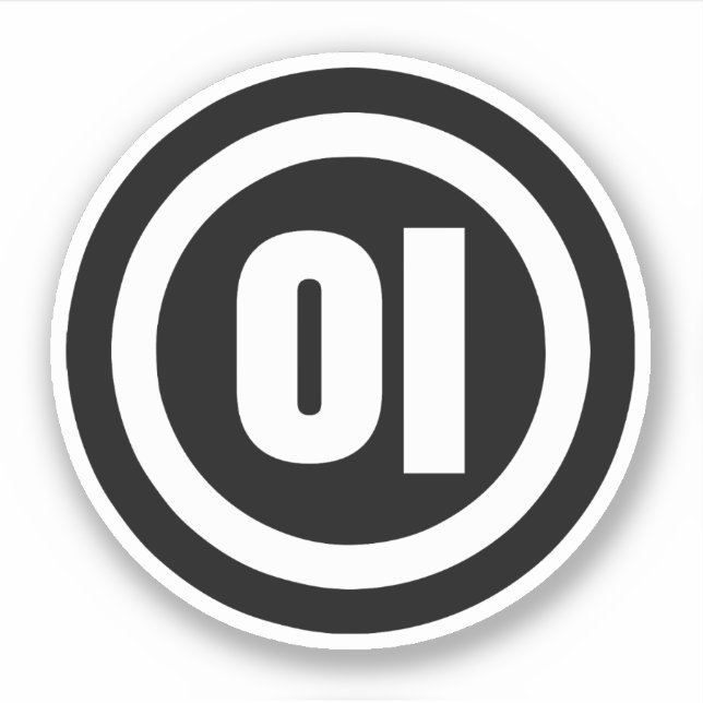 Pegatina Sino Coreano Número 2 Dos 이 【I )Hangul (Anverso)