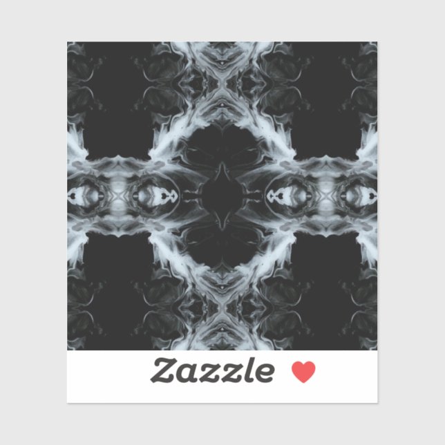 Pegatina Sins and Virtues Abstract Black White Fluid Art (Hoja)