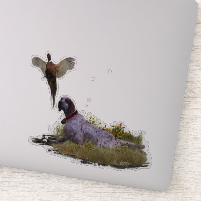 Pegatina Sintetizador inglés, caza faisana (Detalle)