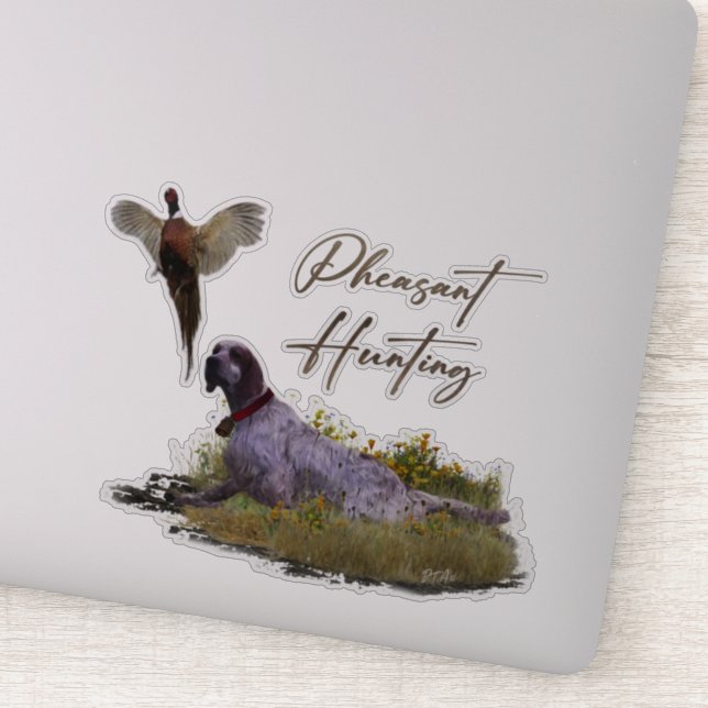 Pegatina Sintetizador inglés, caza faisana (Detalle)