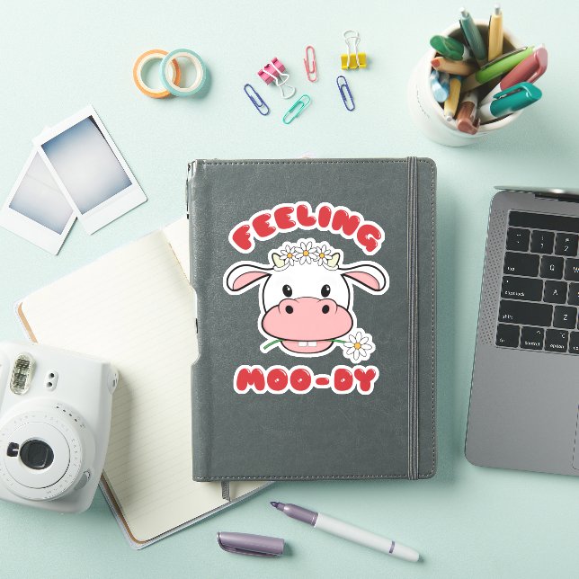Pegatina Sintiéndose de mal humor | Cita divertida de vaca  (Funda para iPad)