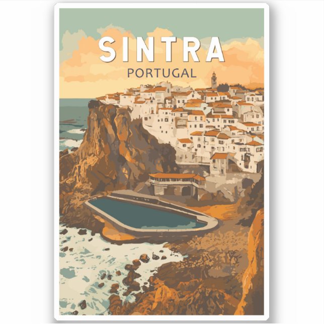 Pegatina Sintra Portugal Ilustracion Viajes de arte (Anverso)