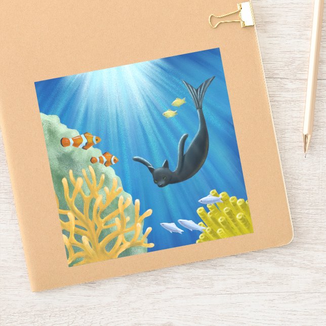 Pegatina Sirena de gato (Cuaderno)
