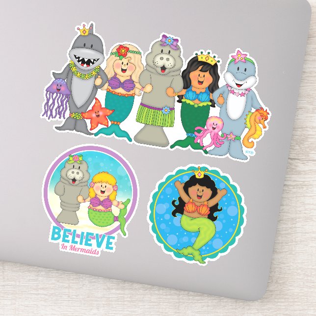 Pegatina Sirena de JollyKins (Conjunto de 3) (Detalle)