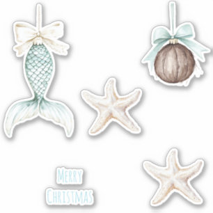 Pegatina Sirena de Navidad Costera Arco de Estrella de Mar