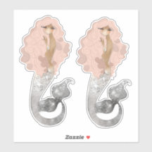 Sirenita exótica con pelo rosado