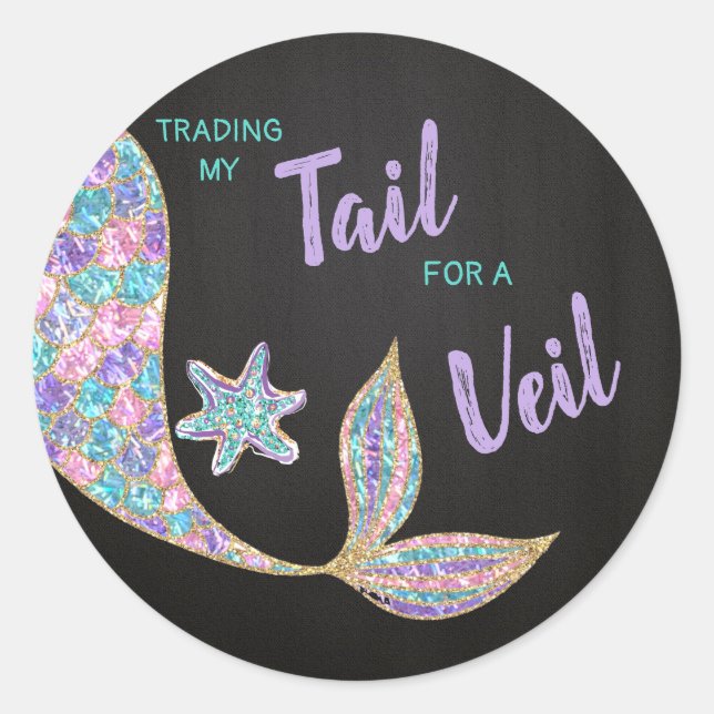 Pegatina sirvienta Purpurina, ducha de novias, gra (Anverso)