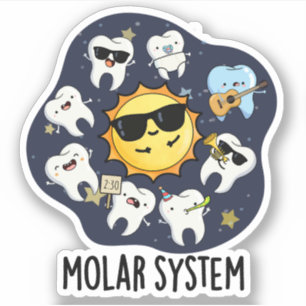 Pegatina Sistema Molar Divertido Castigo Dental de Astronom