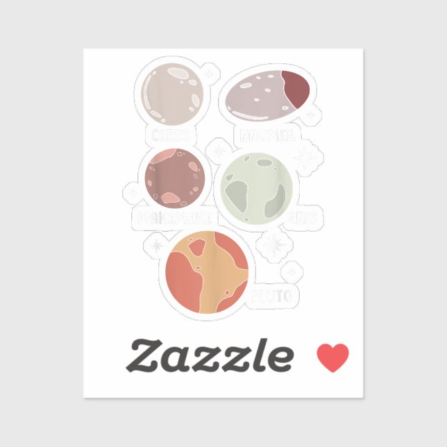 Pegatina Sistema Solar Espacial Exterior Planeta Enano Para (Hoja)