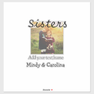 Pegatina Sisters bestis BFF añadir familia de nombres de fo