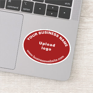 Pegatina Sitio web de negocios en Red Oval Shape Vinyl Pega