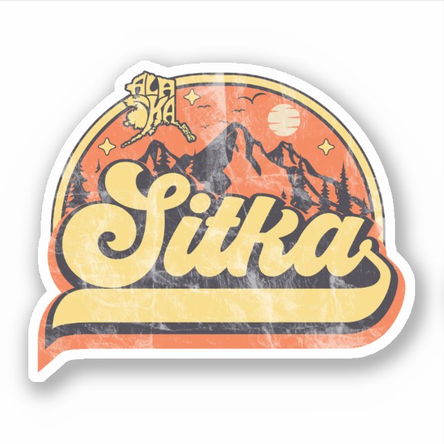Pegatina Sitka, Alaska (Anverso)
