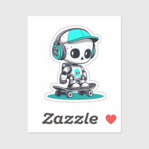 Pegatina Skate SkullBot