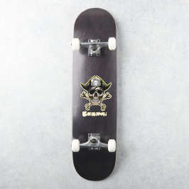 Pegatina Skateboard Black Pirate Flag Cross Bones