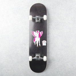Pegatina Skateboard Pink Cute Unicornios
