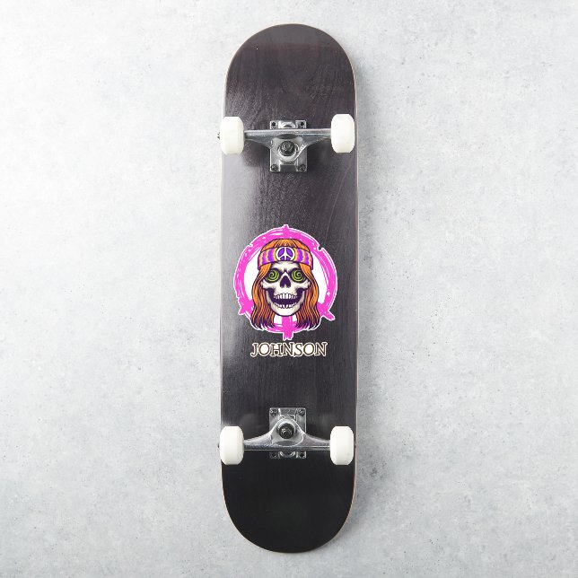 Pegatina Skateboard SKULL HIPPY (Monopatín)