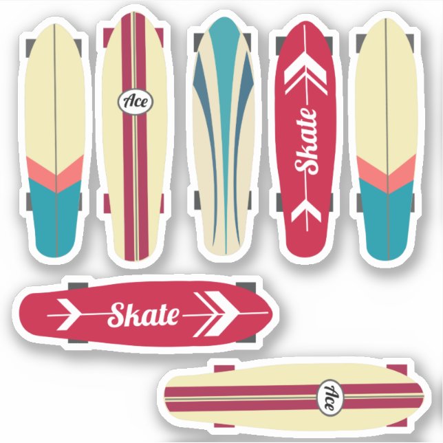 Pegatina Skateboard Vintage (Anverso)