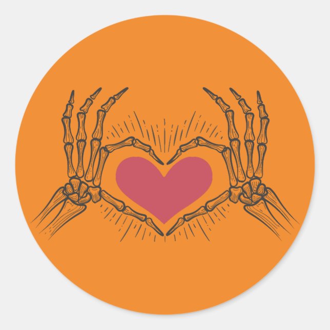 Pegatina Skeletal Heart Halloween (Anverso)