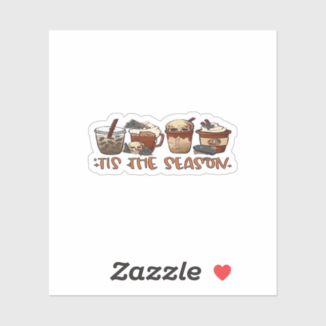 Pegatina Skeleton Café Cups Café Lover (Hoja)