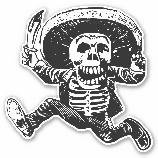 Pegatina Skeletón de México (Anverso)