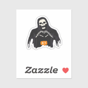 Pegatina Skeleton Hand Hearlower Classic