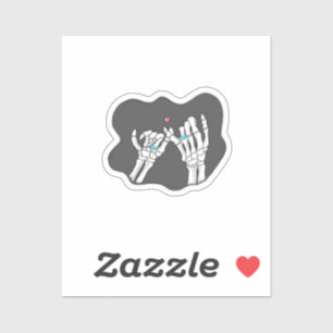 Pegatina Skeleton Heart Hands Promise