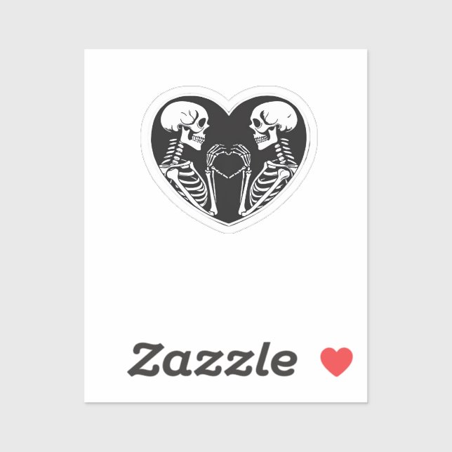 Pegatina Skeleton Heart Hands Rótulo Halloween Costume Retr (Hoja)